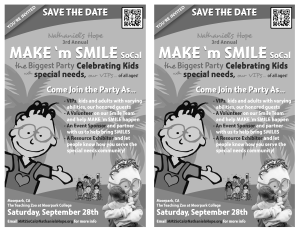 make m smile socal 1/2 sheet flyer black and white
