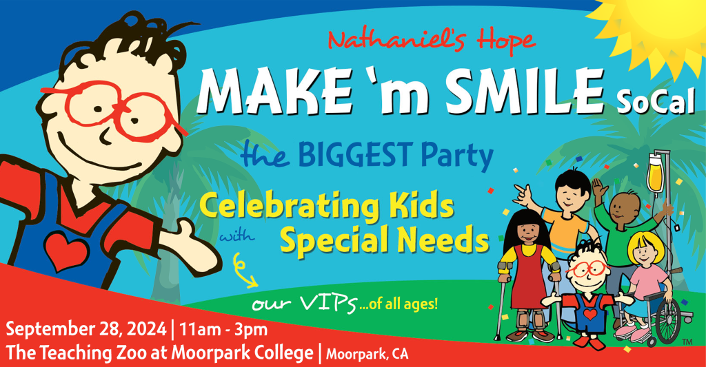 MAKE 'm SMILE on Saturday, September 28, 2024, from 11 AM – 3 PM The Teaching Zoo at Moorpark College, Moorpark, CA.